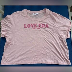 Love & Lazy Days Pink Love Era Graphic T-Shirt Size Medium